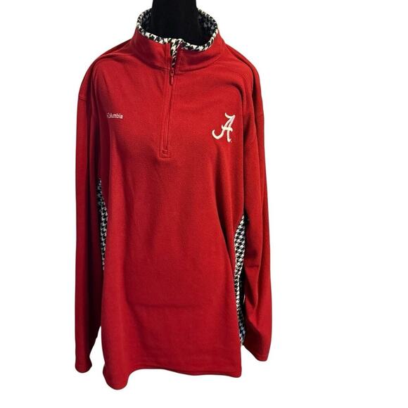 Columbia Alabama Crimson Tide Women’s Fleece Pullover XXL Houndstooth Quarter Zi - Picture 1 of 14